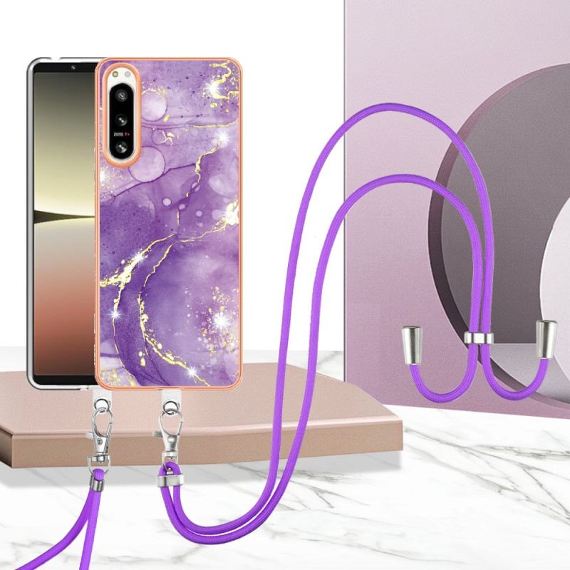 Telefontok Sony Xperia 5 IV Láncokat Márványzsinórral