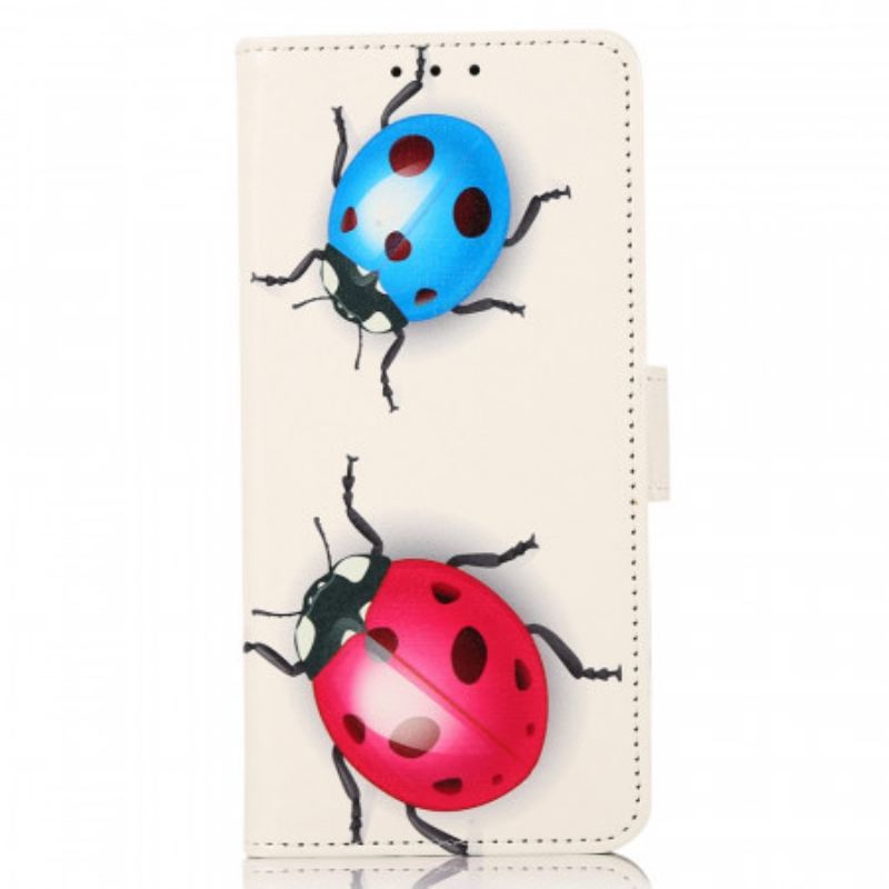 Fliptok / Bőrtok Honor 50 Pro Pro Ladybugs