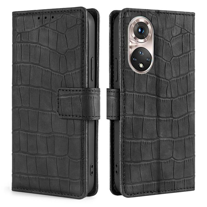 Fliptok / Bőrtok Honor 50 Pro Pro Skin-touch Crocodile