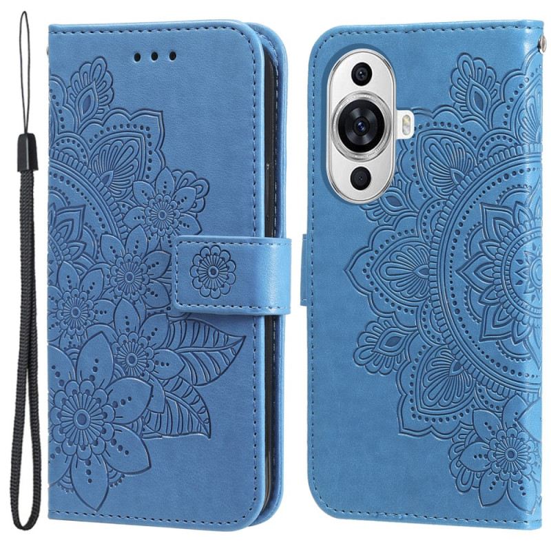 Bőrtok Huawei Nova 12s Mandala Dekor Pánttal