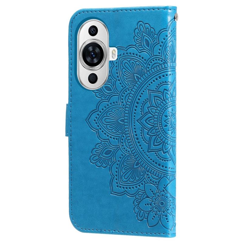 Bőrtok Huawei Nova 12s Mandala Dekor Pánttal