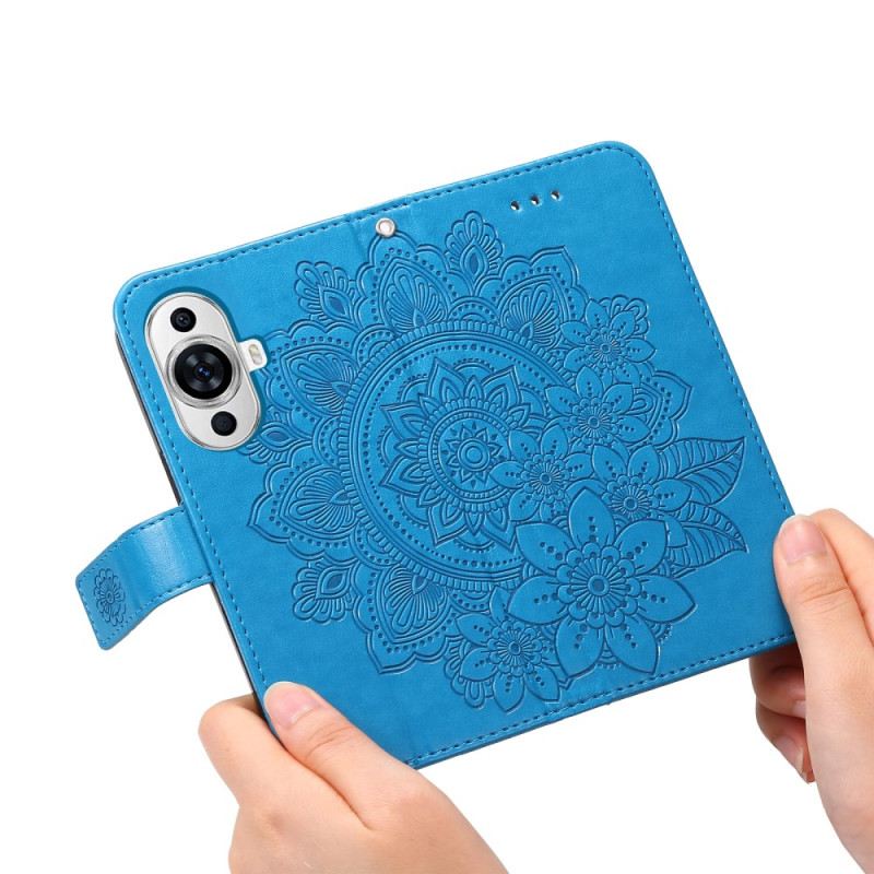 Bőrtok Huawei Nova 12s Mandala Dekor Pánttal