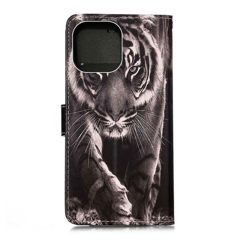 Fliptok / Bőrtok iPhone 13 Mini Éjszakai Tigris