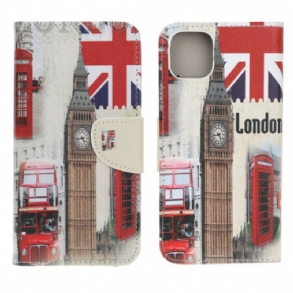 Fliptok / Bőrtok iPhone 13 Mini Londoni Élet