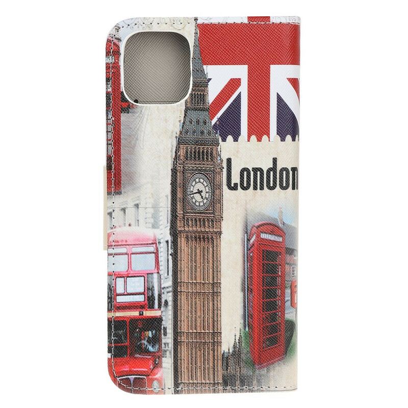 Fliptok / Bőrtok iPhone 13 Mini Londoni Élet