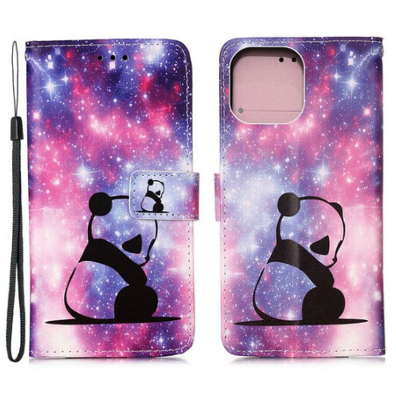 Fliptok / Bőrtok iPhone 13 Mini Panda Galaxy