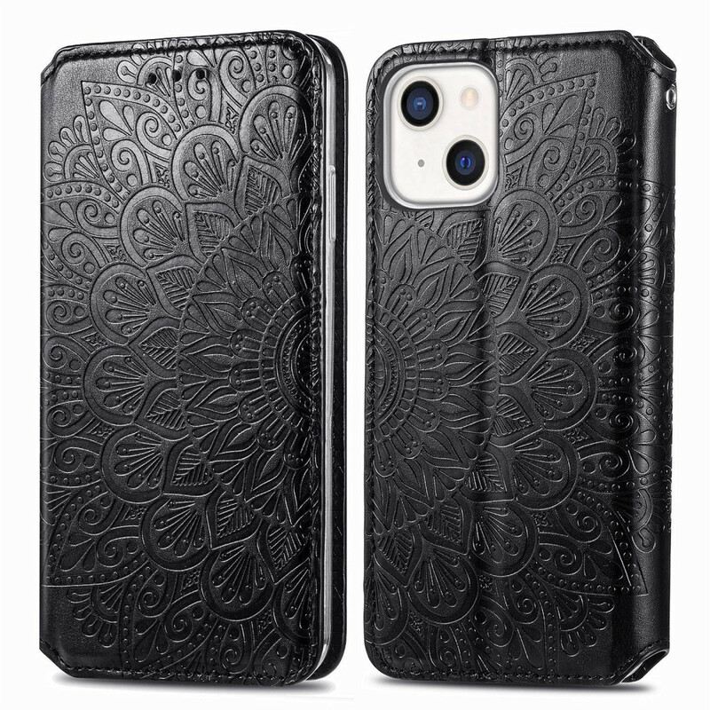 Fliptok iPhone 13 Mini Bőrtok Mandala