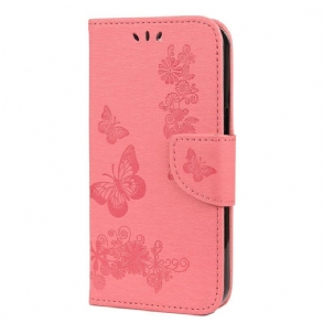 Fliptok iPhone 13 Mini szíjjal Splendid Strap Butterflies