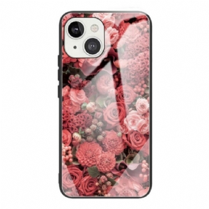 Tok iPhone 13 Mini Rose Flowers Edzett Üveg