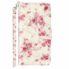 Fliptok / Bőrtok Samsung Galaxy A33 5G szíjjal Strap Liberty Flowers