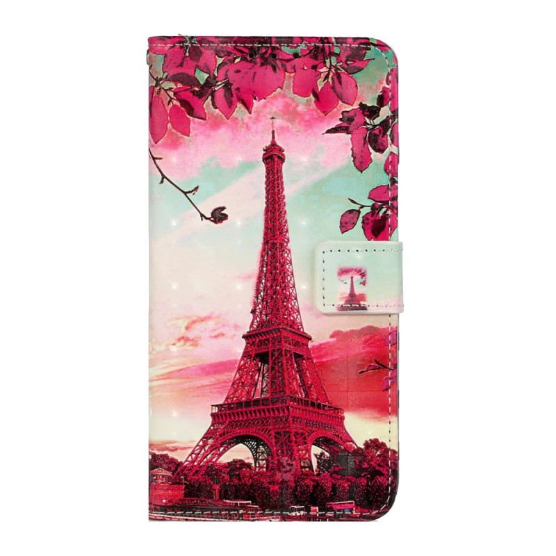 Fliptok / Bőrtok Samsung Galaxy S20 Ultra szíjjal Eiffel-torony Állítható Pánt