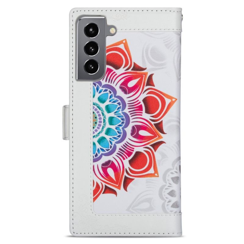 Fliptok / Bőrtok Samsung Galaxy S22 5G szíjjal Pántos Mandala Dekoráció