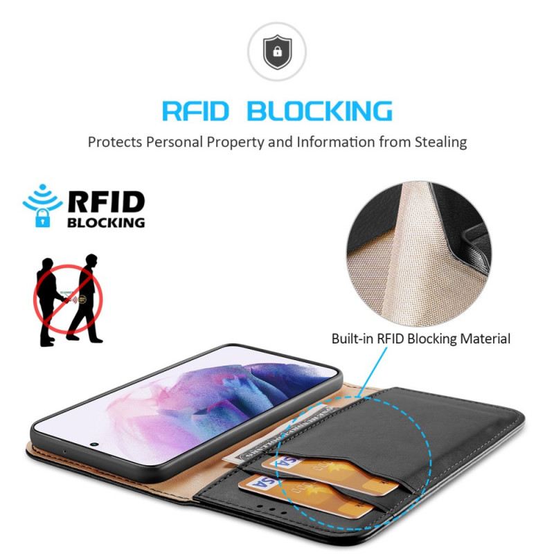 Fliptok Samsung Galaxy S22 5G Bőrtok Rfid Dux Ducis