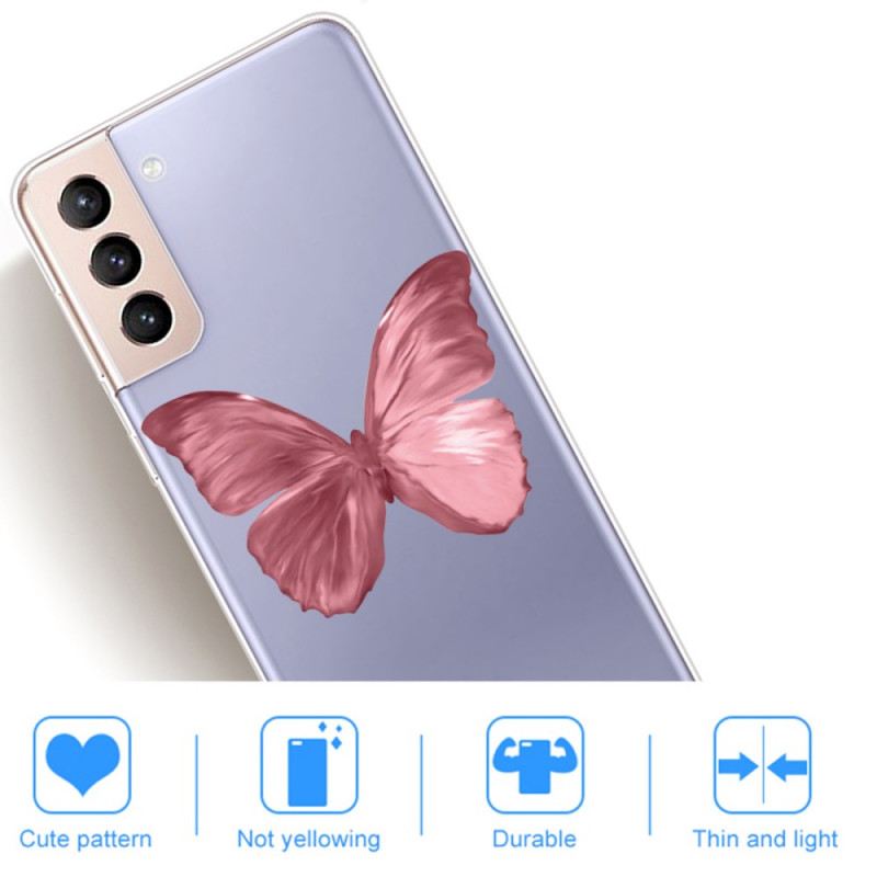 Tok Samsung Galaxy S22 5G Pink Butterfly Tömlő