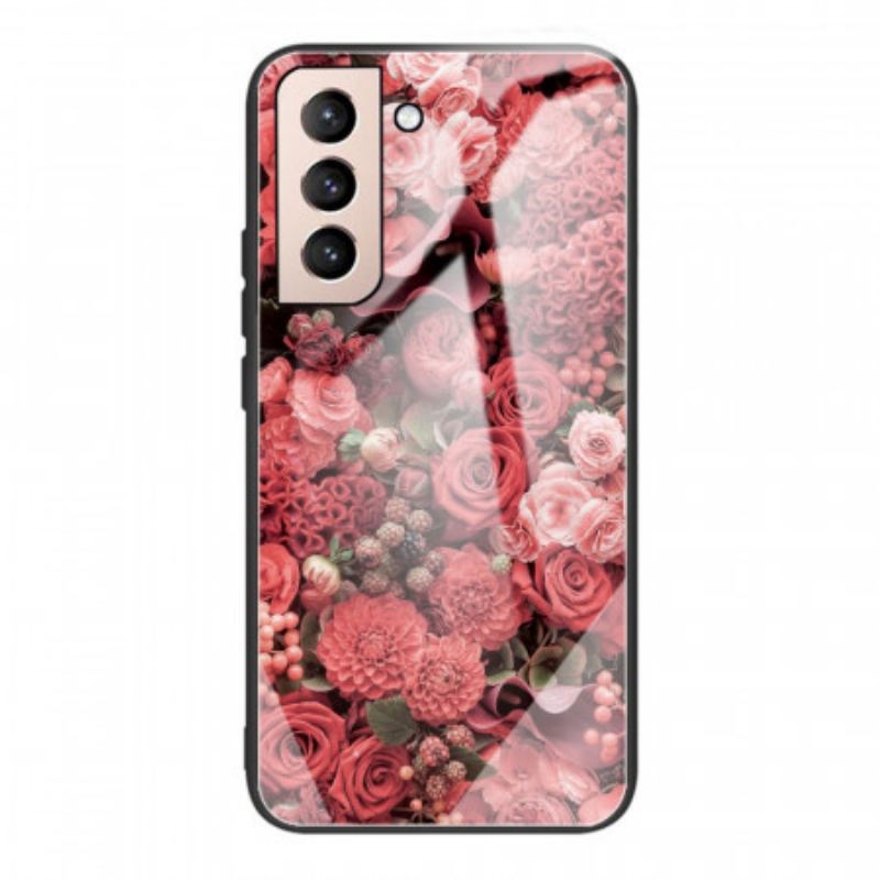 Tok Samsung Galaxy S22 5G Rose Flowers Edzett Üveg