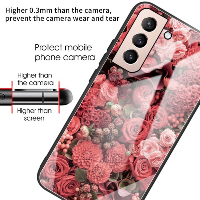 Tok Samsung Galaxy S22 5G Rose Flowers Edzett Üveg