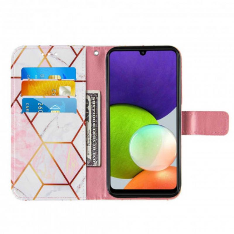 Fliptok / Bőrtok Samsung Galaxy A22 Geometrikus Márvány