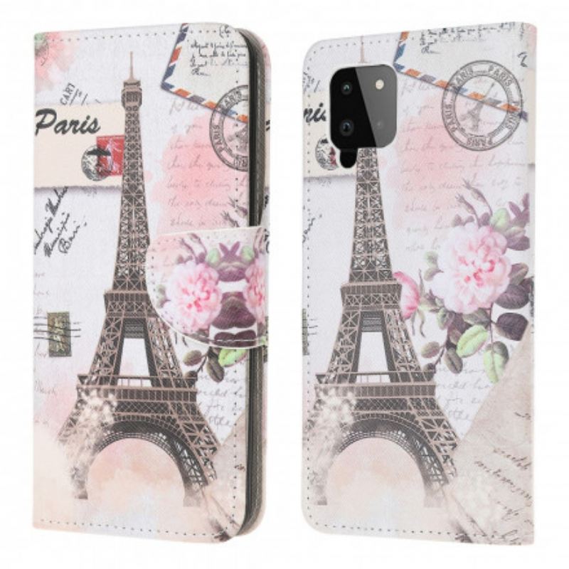 Fliptok Samsung Galaxy A22 Retro Eiffel-torony