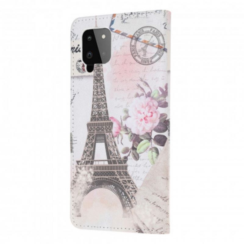 Fliptok Samsung Galaxy A22 Retro Eiffel-torony