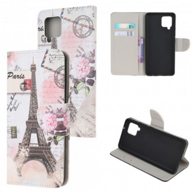 Fliptok Samsung Galaxy A22 Retro Eiffel-torony