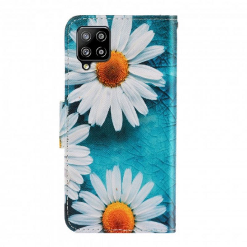 Fliptok Samsung Galaxy A22 szíjjal Thong Daisies