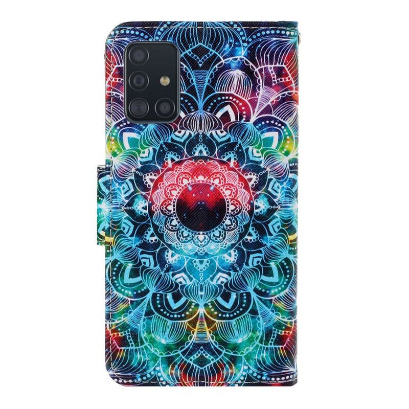 Fliptok / Bőrtok Samsung Galaxy A71 szíjjal Feltűnő Strappy Mandala