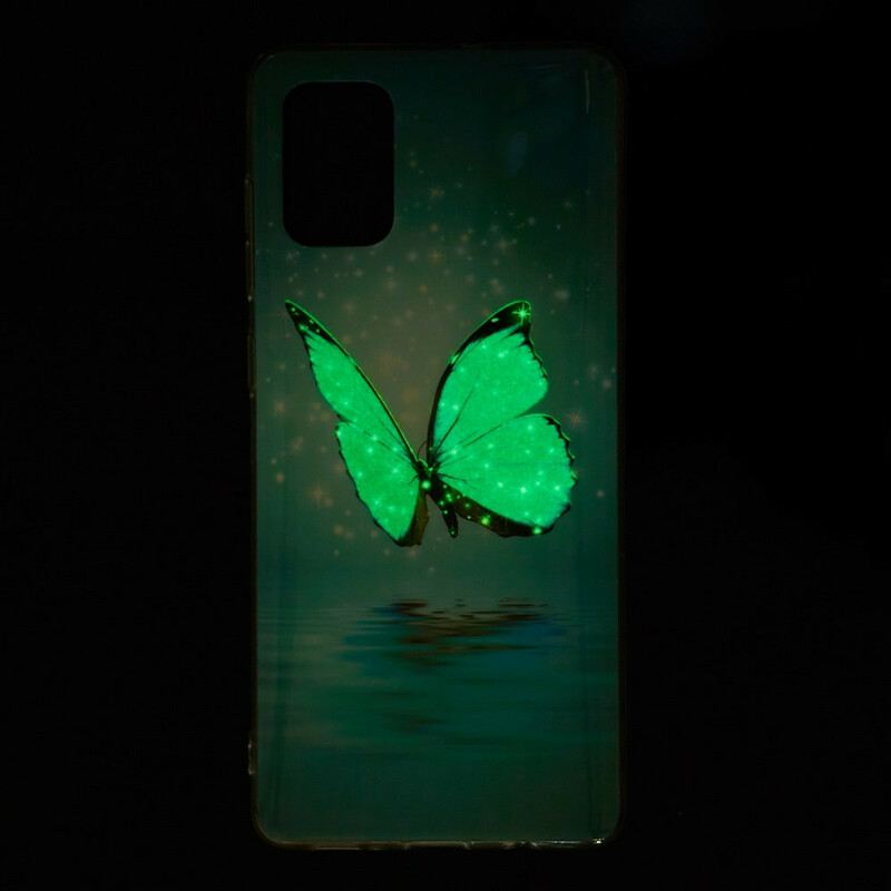 Telefontok Samsung Galaxy A71 Fluoreszkáló Kék Pillangó