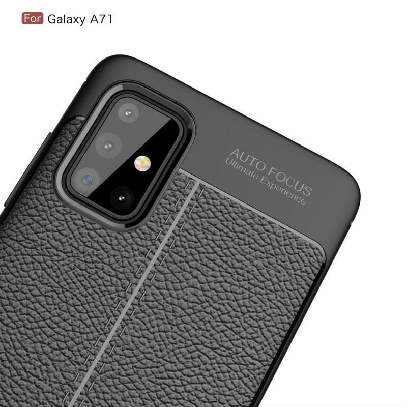 Tok Samsung Galaxy A71 Dupla Vonalú Litcsi Bőrhatás