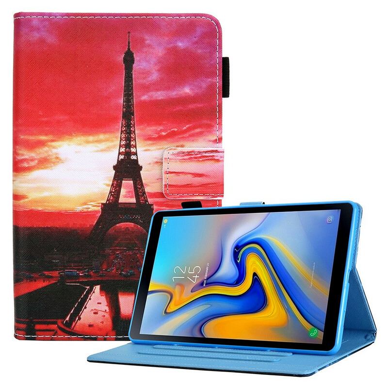 Fliptok / Bőrtok Samsung Galaxy Tab A7 Lite Naplemente Eiffel-torony