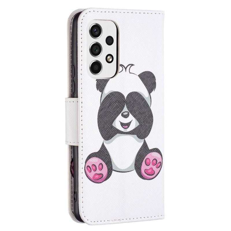 Fliptok / Bőrtok Samsung Galaxy A53 5G Panda Fun