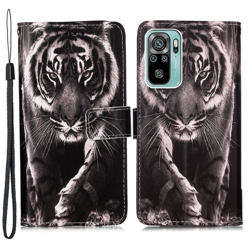 Fliptok / Bőrtok Samsung Galaxy A53 5G szíjjal Strappy Night Tigris