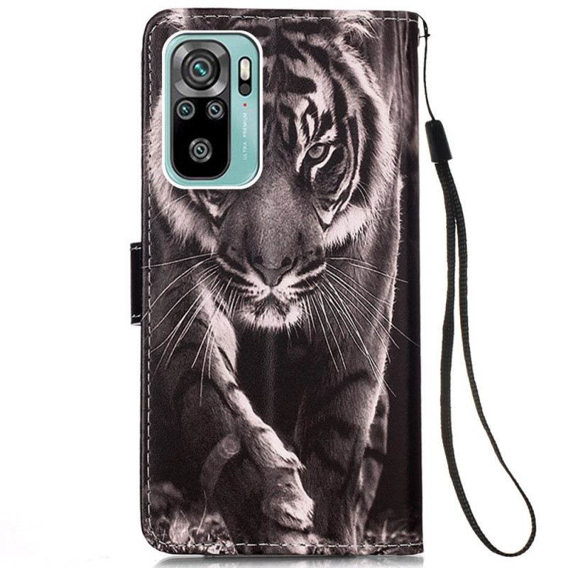 Fliptok / Bőrtok Samsung Galaxy A53 5G szíjjal Strappy Night Tigris