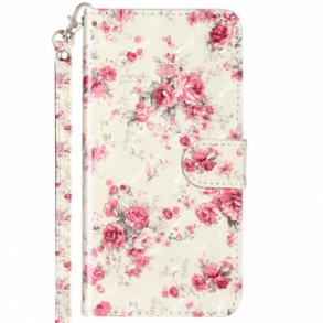 Fliptok Samsung Galaxy A53 5G szíjjal Strap Liberty Flowers