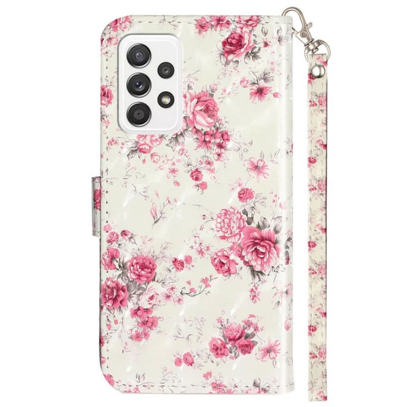 Fliptok Samsung Galaxy A53 5G szíjjal Strap Liberty Flowers