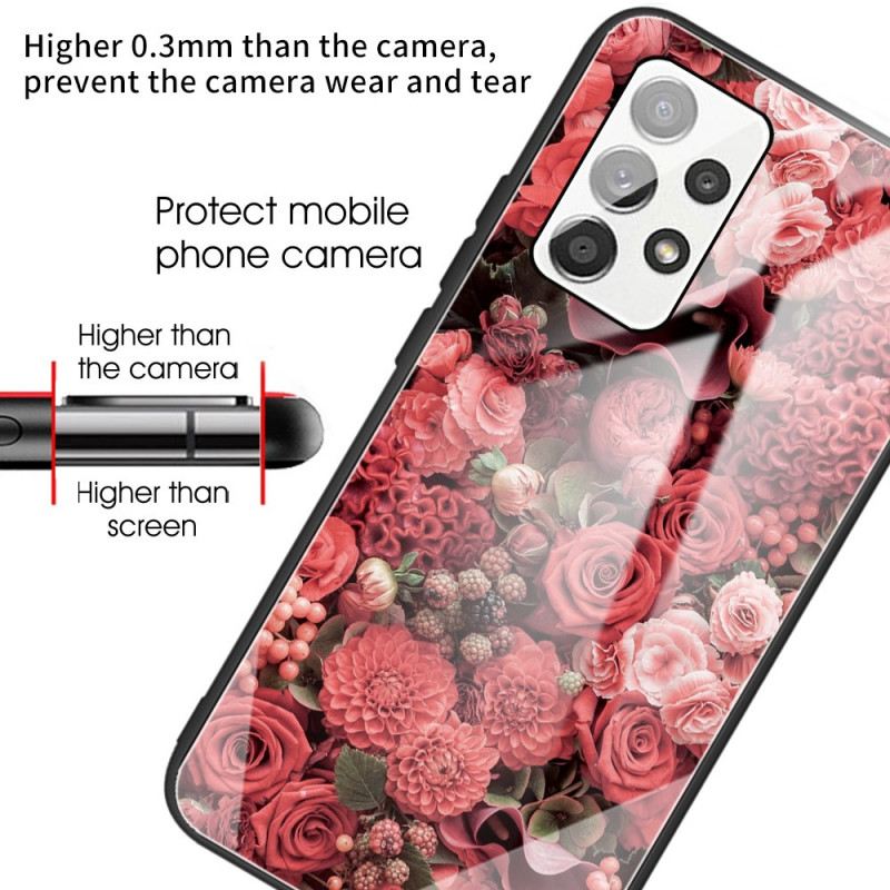 Tok Samsung Galaxy A53 5G Rose Flowers Edzett Üveg