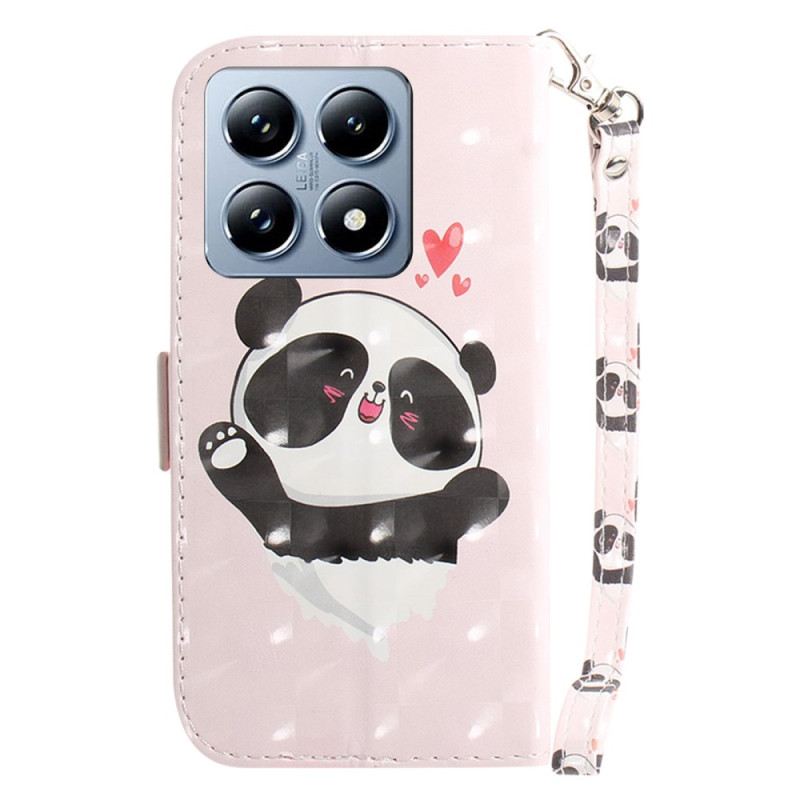 Fliptok Xiaomi 14t Pro Panda Love Szíjjal