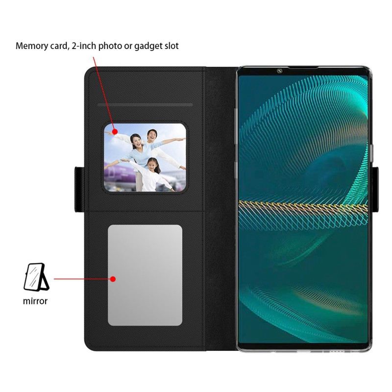 Fliptok / Bőrtok Sony Xperia 1 IV Kivehető Tükör És Kártyatartó