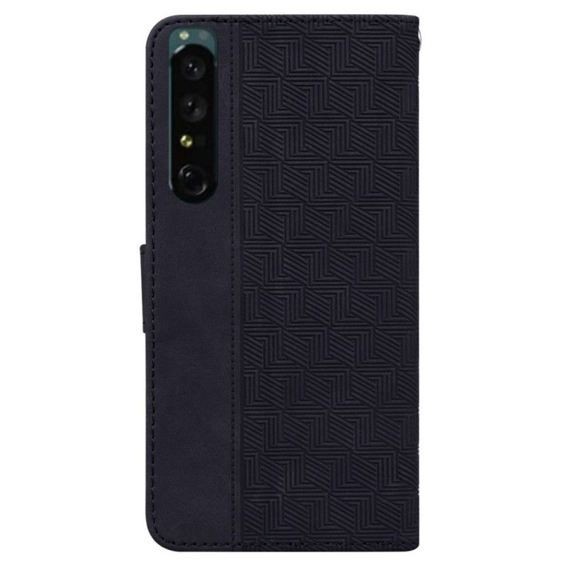 Fliptok / Bőrtok Sony Xperia 1 IV szíjjal Pántos Minta