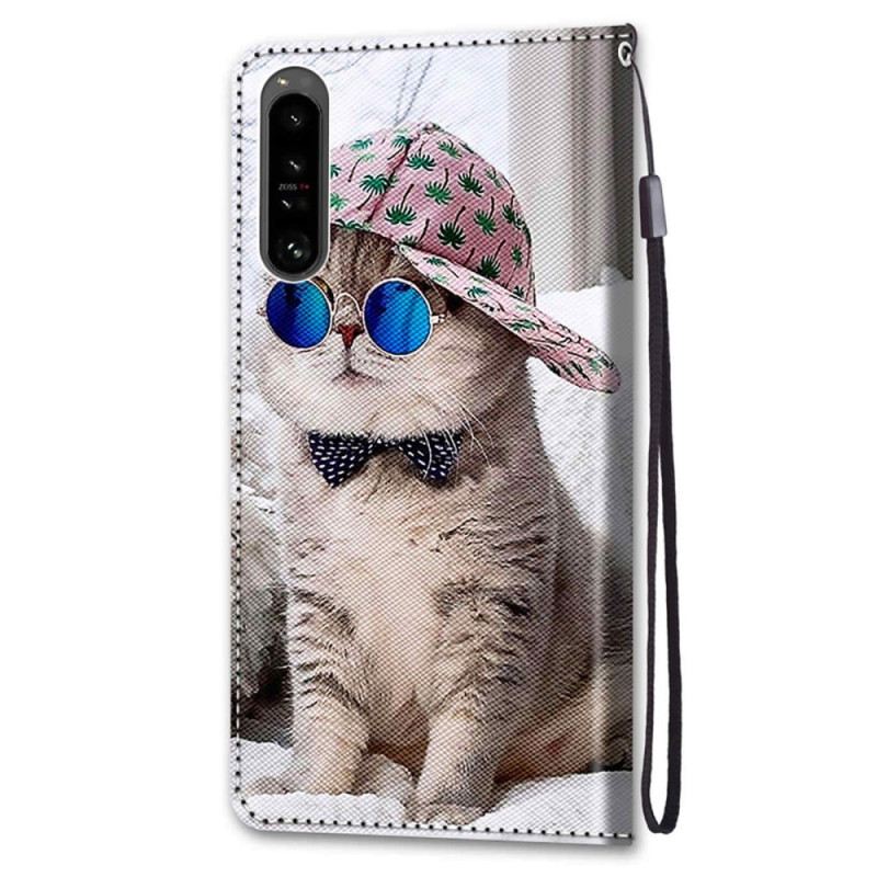 Fliptok / Bőrtok Sony Xperia 1 IV szíjjal Yo Cat Szíjjal