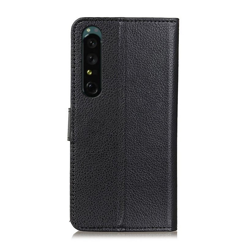 Fliptok Sony Xperia 1 IV Hagyományos Litchi Műbőr