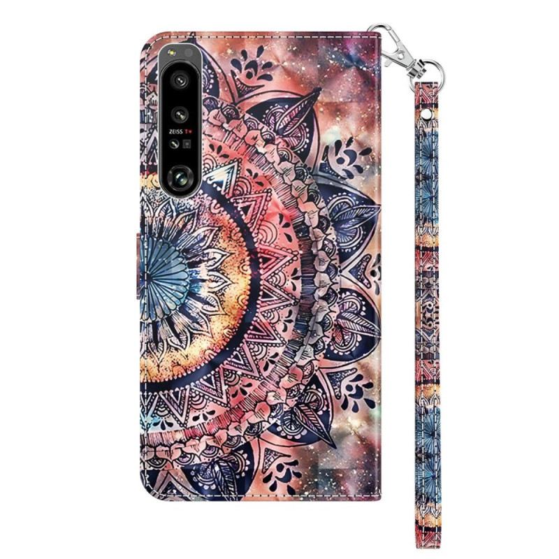 Fliptok Sony Xperia 1 IV szíjjal Színes Pántos Mandala