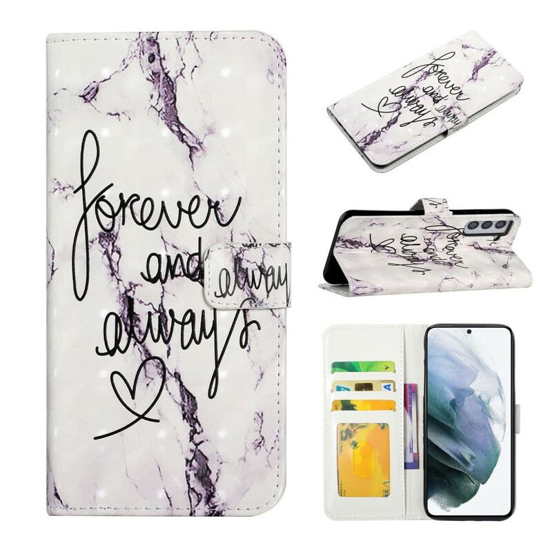 Fliptok / Bőrtok Samsung Galaxy S21 FE Marble Forever & Always