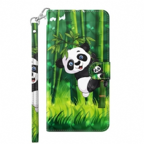 Fliptok / Bőrtok Samsung Galaxy S21 FE Panda És Bambusz