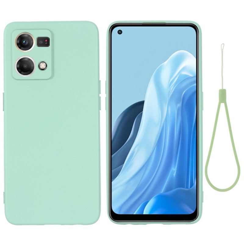 Tok Oppo Reno 7 Folyékony Szilikon Nyakpánttal