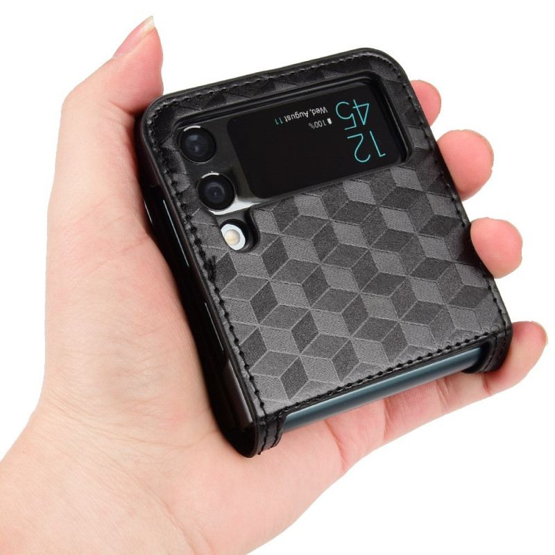 Fliptok Samsung Galaxy Z Flip 3 5G Bőrtok 3d Design Kártyatartó