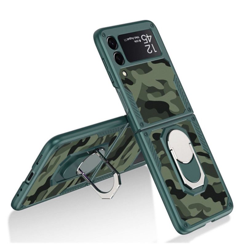 Fliptok Samsung Galaxy Z Flip 3 5G Bőrtok Gkk Camo Támogató Gyűrű