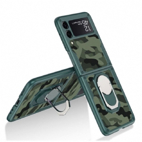 Fliptok Samsung Galaxy Z Flip 3 5G Bőrtok Gkk Camo Támogató Gyűrű