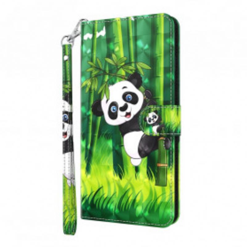 Fliptok / Bőrtok Xiaomi Mi 10T Lite Light Spot Panda És Bambusz