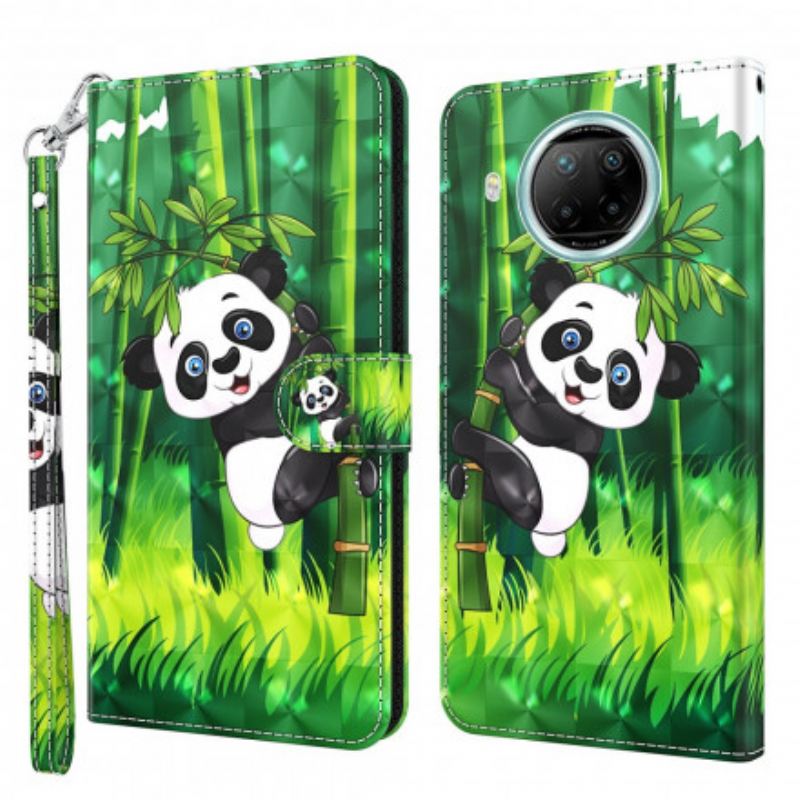 Fliptok / Bőrtok Xiaomi Mi 10T Lite Light Spot Panda És Bambusz