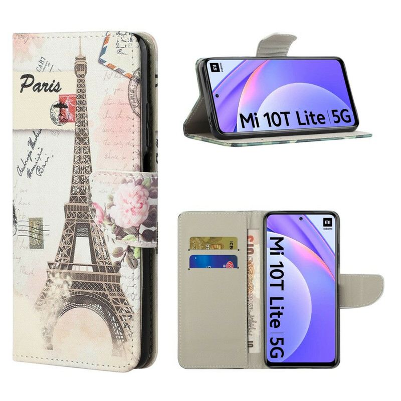 Kinyitható Tokok Xiaomi Mi 10T Lite Retro Eiffel-torony